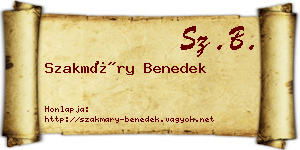 Szakmáry Benedek névjegykártya