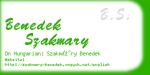 benedek szakmary business card